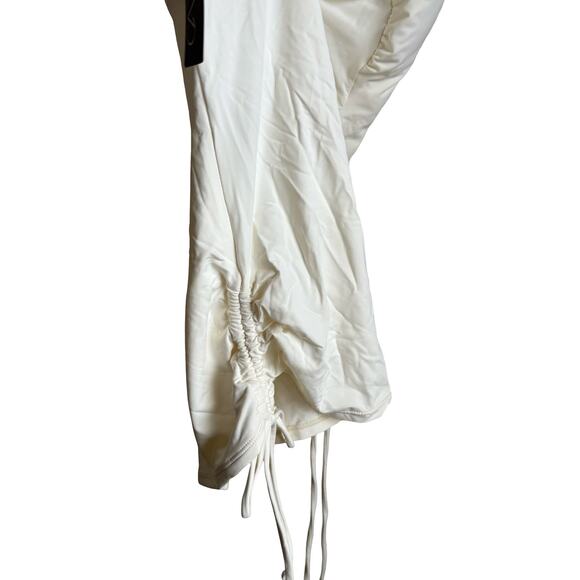 Catalina Off-White Ruched Side Swim Cover-Up Tank Top Size M NWT - Picture 2 of 6